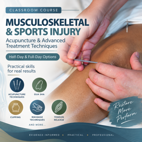Classroom: (1/2 day or 1 day) Musculoskeletal and Sports Injury CPD (Including Acupuncture)