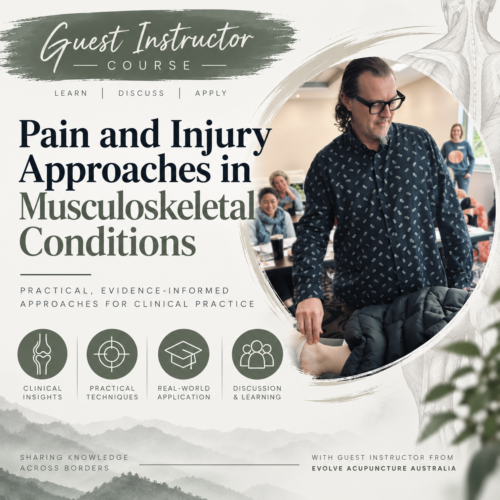 Classroom: Guest Course (2 days) Pain and Injury Approaches in Musculoskeletal Conditions - Evolve Acupuncture